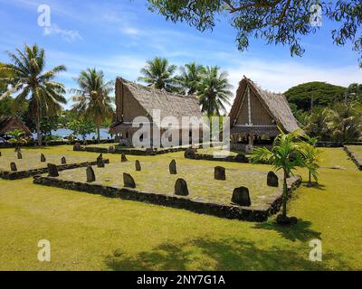 Yap Island, Museumsdorf, Traditionelle Hütten, Colonia, Yap, Caroline Islands, Föderierte Staaten von Mikronesien, Ozeanien Stockfoto