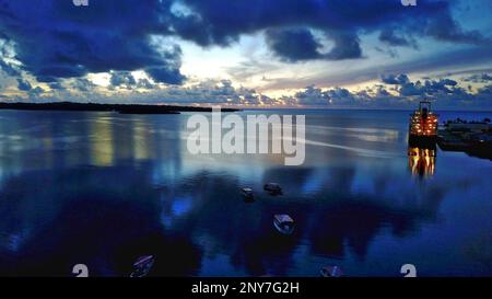 Yap Lagoon, Pazifik, Drohnenfotografie, Caroline Islands, Colonia, Yap, Föderierte Staaten von Mikronesien Stockfoto