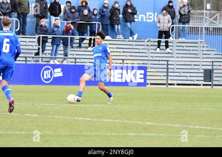 KSC U17 gewinnt gegen Jahn Regensburg B-Junioren-Bundesliga Karlsruher SC, Karlsruhe 26. Februar 2023 Stockfoto