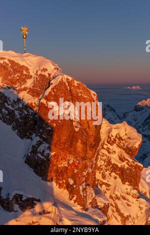 Zugspitze, Spitze, Wetterstein, Bayerische Alpen, Garmisch-Partenkirchen, Bayern, Alpen, Deutschland, Europa Stockfoto