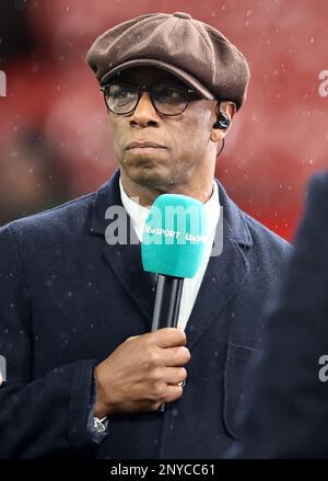 Manchester, Großbritannien. 1. März 2023. Fußballer Pundit und ehemaliger Spieler Ian Wright vor dem FA-Cup-Spiel in Old Trafford, Manchester. Der Bildausdruck sollte lauten: Darren Staples/Sportimage Credit: Sportimage/Alamy Live News Stockfoto