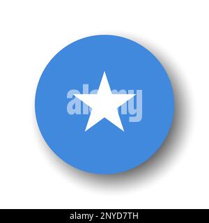 Somalia-Flagge – flaches Vektorsymbol oder Badge mit fallendem Schatten. Stock Vektor