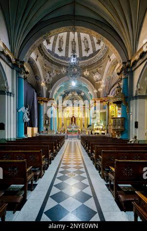 Basilika und Kloster Santo Domingo oder Kloster des Heiligen Rosenkranzes, Zentralschiff, Lima, Peru Stockfoto