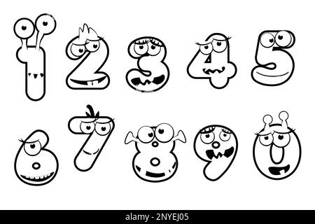 Schriftart Vektorkontur MONSTER Alphabet. Stock Vektor