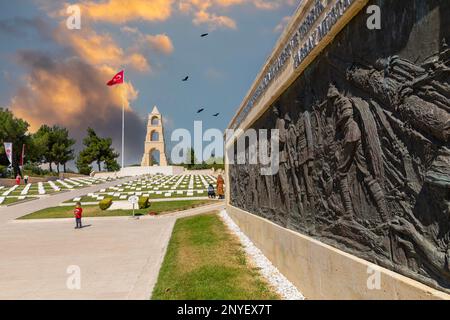 Canakkale, Türkei, 26. September 2021: Dieses Martyrium wurde in Erinnerung an das Regiment 57th errichtet, das Tausende von Märtyrern und Verletzten im Canakal verschenkte Stockfoto