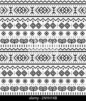 Vektor der slowakischen Volkskunst nahtlose geometrische Muster inspiriert von traditionell bemalten Häusern aus dem Dorf Cicmany in der Region Zilina, Slowakei Stock Vektor