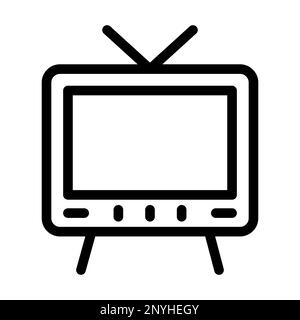 Tv Thick Line-Symbol Stockfoto