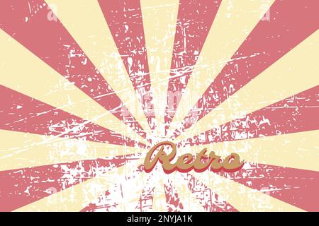 Hintergrund des horizontalen Retro-Posters. Schäbiger roter Hintergrund im Vintage-Stil. Vektordarstellung Stock Vektor