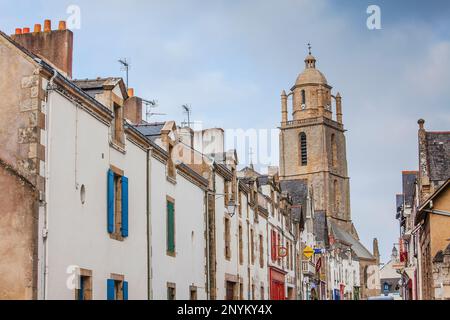 Rue des Etaux, Eglise Saint Guénolé, Batz-Sur-Mer, Guerande, Loire-Atlantique, Frankreich Stockfoto