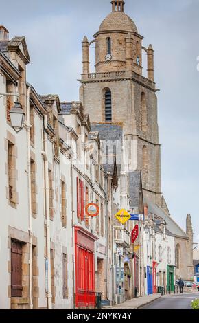 Rue des Etaux, Eglise Saint Guénolé, Batz-Sur-Mer, Guerande, Loire-Atlantique, Frankreich Stockfoto