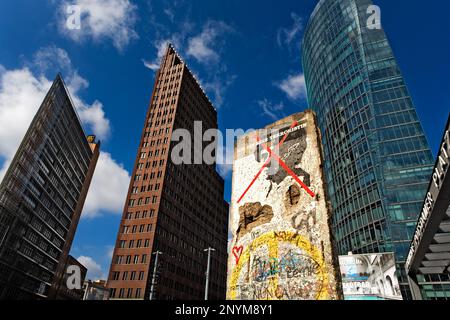 Potsdamer Platz. ein Stück der Wand. Berlin. Deutschland Stockfoto