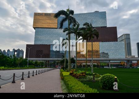 Das MGM Macau ist ein luxuriöses Hotel und Casino Resort in der speziellen Verwaltungsregion Macau, China. Stockfoto