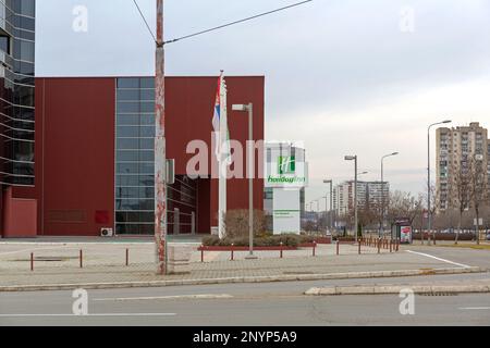 Belgrad, Serbien - 6. Februar 2017: Hotel Holiday Inn am kalten Wintertag in Belgrad, Serbien. Stockfoto