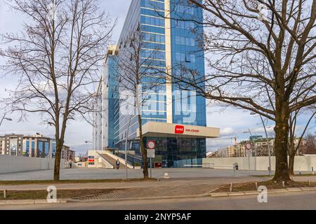 Banja Luka, Bosnien und Herzegowina - 28. Februar 2017: Gebäude der Mtel Mobile Telecom Company in Banja Luka, BiH. Stockfoto