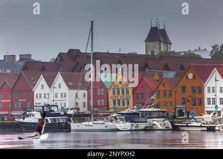 Hafen und Bryggen, Weltkulturerbe der UNESCO, ehemalige Zähler die Hanse Hanse, Bergen, Norwegen Stockfoto