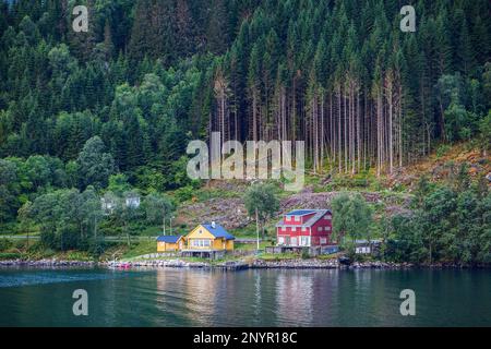 Sognefjorden, in der Nähe von Dragsvik Sogn Og Fjordane, Norwegen Stockfoto