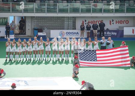 Hobart, Australien. 02. März 2023. USA National Women's Field Hockey Team beim 2022/23 International Hockey Federation (FIH) Women's Pro-League Match zwischen den USA und Argentinien im Tasmanian Hockey Centre in Hobart. Endstand Argentinien 3:0 USA. (Foto: Luis Veniegra/SOPA Images/Sipa USA) Guthaben: SIPA USA/Alamy Live News Stockfoto