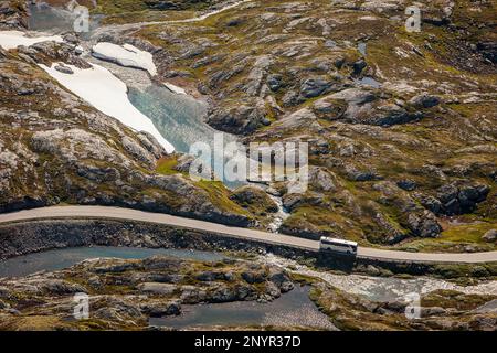 Landschaft, Rv63, Straße zwischen Aussichtspunkt Dalsnibba und Geiranger, mehr Og Romsdal, Norwegen Stockfoto