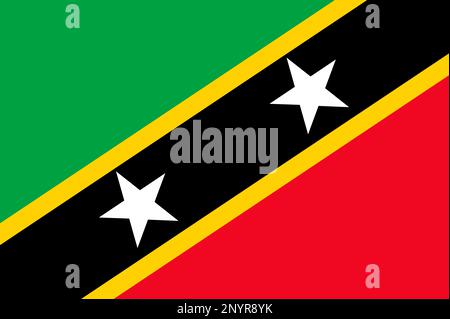 Nationalflagge der Föderation von St. Christopher und Nevis Stockfoto
