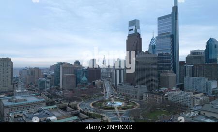 Stadt Philadelphia - aus der Vogelperspektive Stockfoto