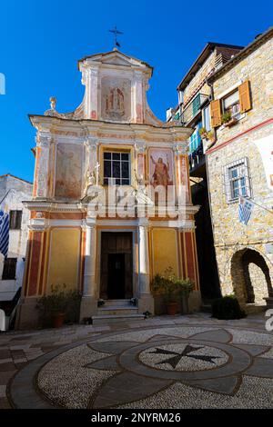 Chiesa di San martino a Seborga in der Provinz Imperia del 1749 Stockfoto