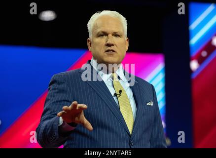 Oxon Hill, Usa. 02. März 2023. Matt Schlapp, Vorsitzender des CPAC bei der Conservative Political Action Conference (CPAC) 2023 in National Harbor, Maryland, USA, am Donnerstag, den 2. März, 2023. Kredit: Ron Sachs /CNP/Sipa USA Kredit: SIPA USA/Alamy Live News Stockfoto