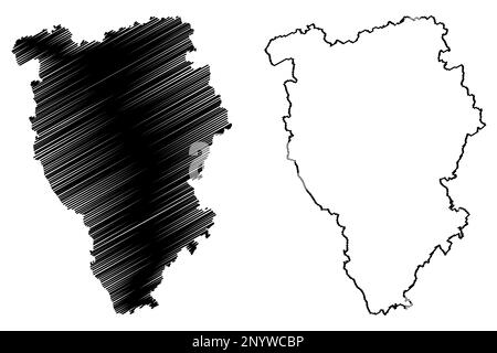 Braintree nicht-Metropolregion (Vereinigtes Königreich von Großbritannien und Nordirland, zeremonielle Grafschaft Essex, England) Kartenvektordarstellung, Stock Vektor