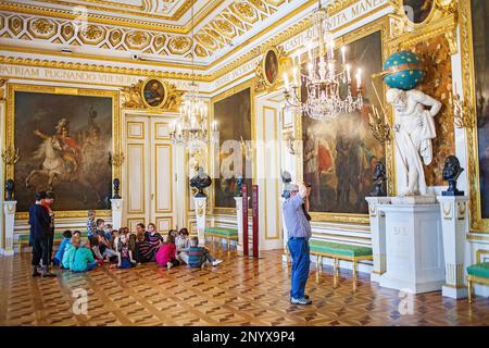 Königliche Schloss, Rittersaal, am rechten Statue von Chronos, Warschau, Polen Stockfoto