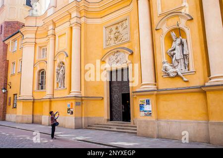 Piwna Strasse, Martinskirche, Warschau, Polen Stockfoto