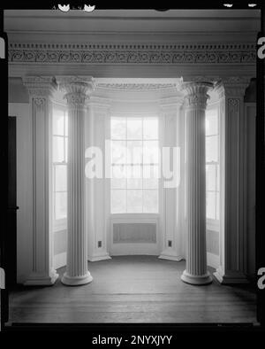 Gaineswood, Demopolis, Marengo County, Alabama. Carnegie Survey of the Architecture of the South (Carnegie-Umfrage zur Architektur des Südens). Vereinigte Staaten, Alabama, Marengo County, Demopolis, Innenausstattung, Erkerfenster. Stockfoto