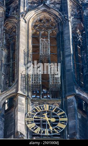 Münster: Täuferkörbe in der Kirche St. Lamberti. Die drei verbleibenden Führer des Anabaptisten Reiches von Munster, Jan van Leiden, Bernd Stockfoto