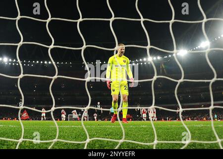 Joe Hart von West Ham United ist wütend, nachdem er ein Tor zugegeben hat, das Danny Welbeck von Arsenal (nicht abgebildet) – Arsenal gegen West Ham United, Carabao Cup Viertelfinale, Emirates Stadium, London – 19. Dezember 2017 erzielt hat. Stockfoto