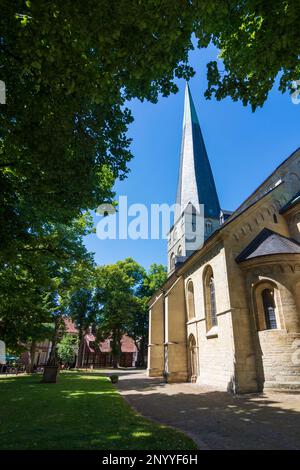 Billerbeck: kirche St. Johannes der Täufer, Platz Johannikirchplatz in Münsterland, Nordrhein-Westfalen, Nordrhein-Westfalen Stockfoto