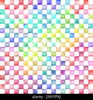 Vektor Wasserfarben Lebendige Regenbogenfarben Prüfprogramm Nahtloses Muster. Stock Vektor