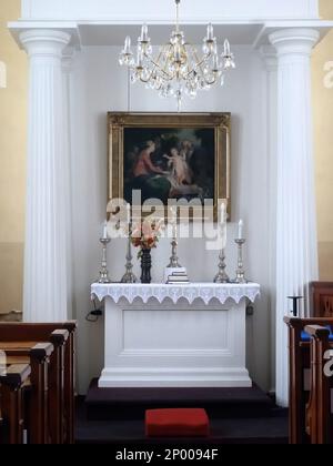 Altar, Evangelische Kirche, Starý Smokovec, Ótátrafüred, Slowakische Republik, Europa Stockfoto