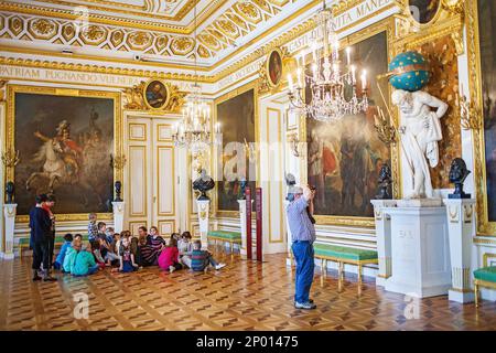 Königliche Schloss, Rittersaal, am rechten Statue von Chronos, Warschau, Polen Stockfoto