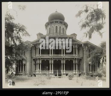 Longwood, Natchez, Adams County, Mississippi. Carnegie Survey of the Architecture of the South (Carnegie-Umfrage zur Architektur des Südens). USA Mississippi Adams County Natchez, architektonische Dekorationen und Ornamente, Kuppeln, Kuppeln, Holzarbeiten, Säulen, Häuser. Stockfoto