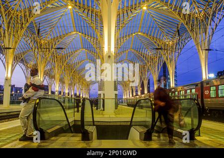 Bahnhof Oriente von Santiago Calatrava, Lissabon, Portugal. Stockfoto