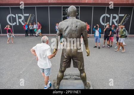 Statue von Cristiano Ronaldo. CR7 Museum, Funchal, Madeira, Portugal Stockfoto
