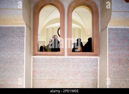 Pinkas-Synagoge. Widmet sich der jüdischen Opfer des Holocaust aus Böhmen und Mähren; Ihre Namen sind an den Wänden eingraviert. Jüdisches Museum. Stockfoto