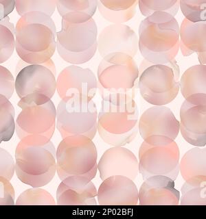 Vektorverlaufsgitter Aquarell Zeichnen überlappender runder Formen Nahtloses Muster in Pastellrosa. Stock Vektor