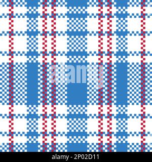 Vector Retro Rot Weiß Blau ikonisches Old Hong Kong Checker Nahtloses Muster für Produkte oder Textildrucke. Stock Vektor