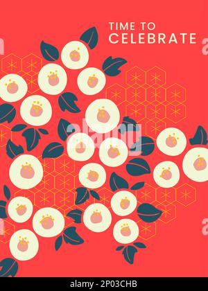 Vektor traditionelles chinesisches, japanisches oder koreanisches Blumenmuster für Neujahr, Feier, Einladungs- oder Veranstaltungsposter, Buchumschlag oder Werbespot Stock Vektor