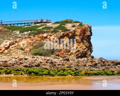 Das Wunderschöne Praia Da Bordeira An Der Westküste Portugals Stockfoto