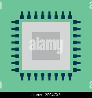 Prozessor. Prozessorsymbol. Vektordarstellung. Stock Vektor