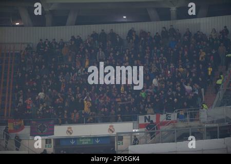 Madrid, Spanien. 02. März 2023. Santiago Bernabeu Stadium, Madrid, Spanien, spanischer Copa del Rey Fußball, Real Madrid gegen den FC Barcelona; Barcelona Fans 900/Cordon Press Credit: CORDON PRESS/Alamy Live News Stockfoto