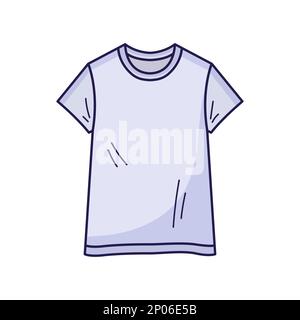 Handgezeichnete Ikone eines T-Shirts in Farbe. Umrisssymbol. Vektordarstellung im Skizzenstil Doodle. Stock Vektor
