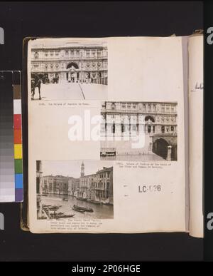 Justizpalast in Rom Justizpalast am Ufer des Tibers und Römer beim Baden; Venedig. Der Grande Canal Venedig. Motorboote scheinen die Gondoliere zu ärgern und die Romantik dieser einzigartigen Stadt der Inseln zu verringern. Frank and Frances Carpenter Collection , Palazzo di giustizia (Rom, Italien),1920-1930, Flüsse,Italien,Rom,1920-1930, Gondolas,Italien,Venedig,1920-1930, Kanäle,Italien,Veince,1920-1930. Stockfoto