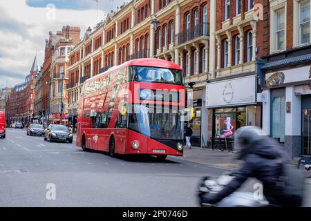 Roter Bus in oxford Street, London Stockfoto