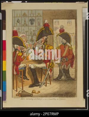 Der Held rekrutiert sich bei Kelsey's, oder James ist JS. Gy. Ad vivam fect.. British Cartoon Prints Collection , ausgestellt: Gillray und die Kunst der Karikatur. Essen & Trinken, Großbritannien, 1790-1800. , Soldaten, Großbritannien, 1790-1800. , Süßwaren,Großbritannien,1790-1800. , Confections,Großbritannien,1790-1800. Stockfoto